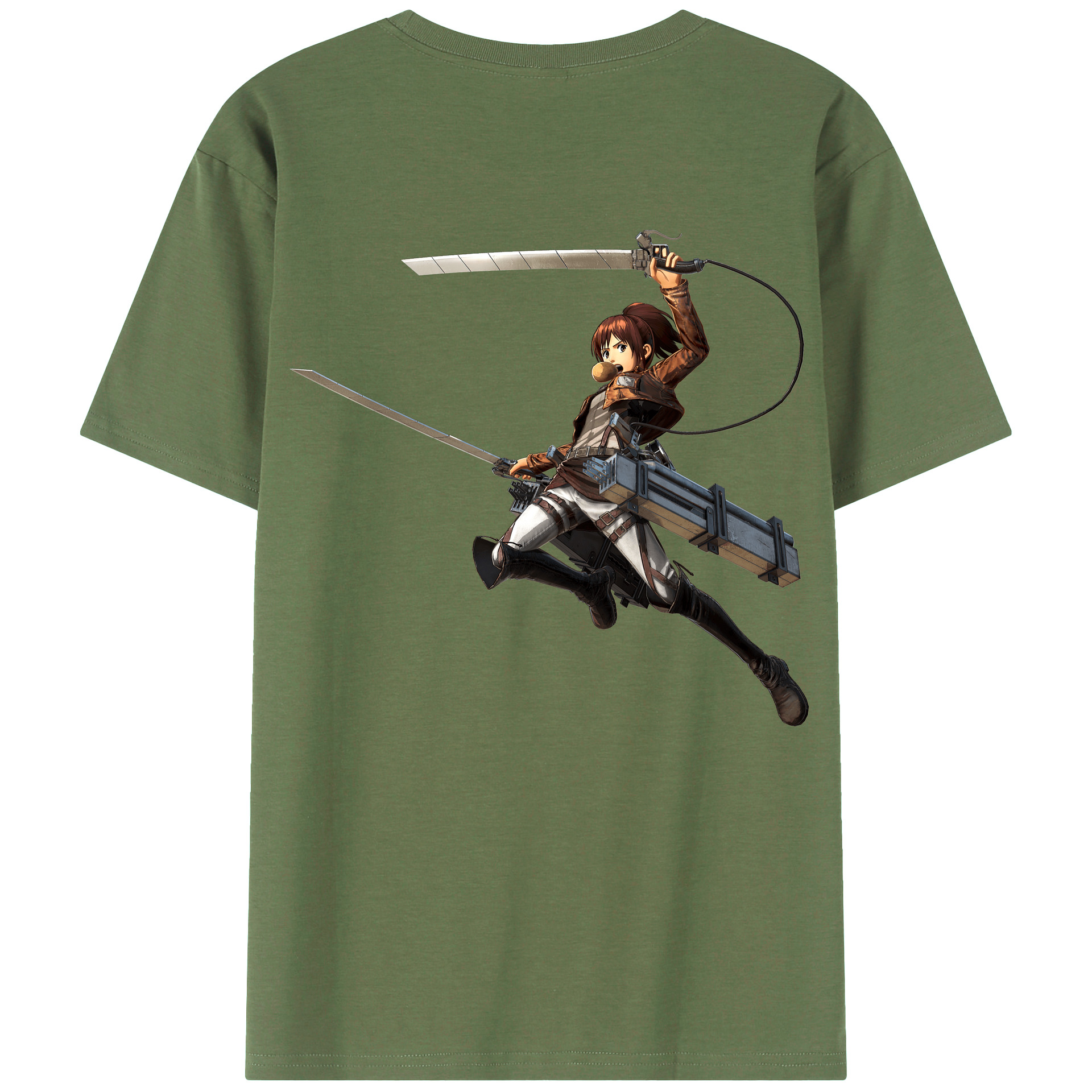 （画像用） 進撃の巨人 サシャ·ブラウス Attack on Titan Sasha Blaus 綿100％ メンズ半袖Tシャツ（バックプリント） 通気性